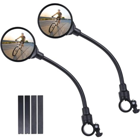 Bike Rearview Mirror, 2 Pack 360° Rotatable Wide Angle Bicycle Mirrors, Acrylic Convex Safety Rear View Mirrors for 22-30mm Handlebar, Bike Accessories for All Bikes, Motorcycles (1/5)