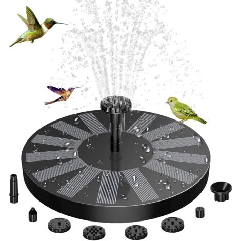 Outdoor Solar Fountain Floating Solar Pond Pump with 6 Nozzles for Bird Bath, Pond, Pool, Patio, Garden Decoration