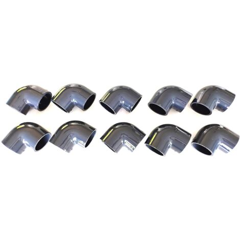 Lot of 10 Elbows 90° 50mm PVC Pressure Swimming Pool and watering 5cm 50mm-JUSCH