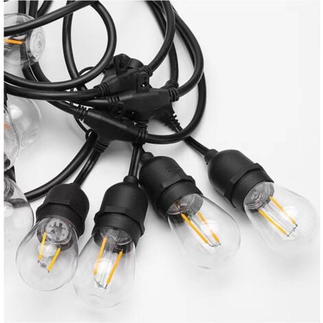 Solar String Lights Outdoor, Commercial Grade IP68 Waterproof Patio Lights, 40ft Edison Bulbs, Shatterproof LED Solar String Lights Outdoor - 2W LED, Soft Light,
