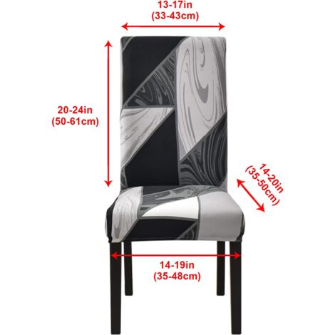 Stretch Chair Cover, Set of 6 Dining Chair Cover, Universal Washable Modern Slipcovers Chair Cover,Black Geometry(6 Pieces)