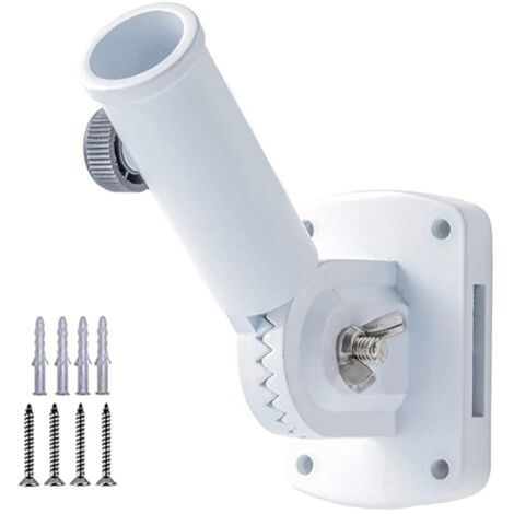 Flagpole Bracket, Adjustable, Easy to Install, Heavy Duty, 2.5cm Inner Diameter, Aluminum Alloy Material, White