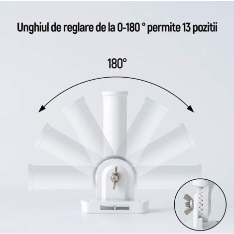 Flagpole Bracket, Adjustable, Easy to Install, Heavy Duty, 2.5cm Inner Diameter, Aluminum Alloy Material, White