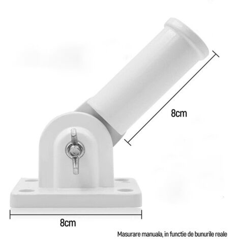 Flagpole Bracket, Adjustable, Easy to Install, Heavy Duty, 2.5cm Inner Diameter, Aluminum Alloy Material, White