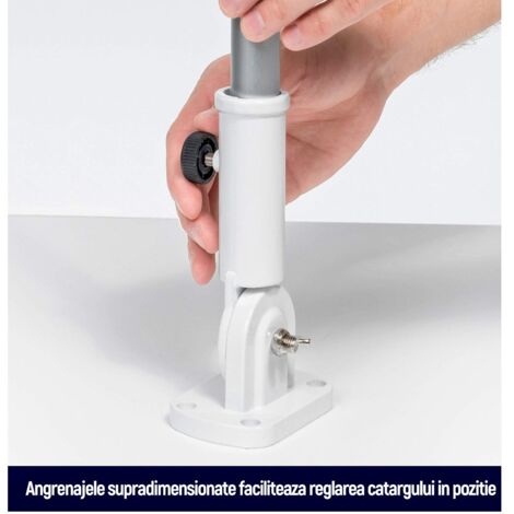 Flagpole Bracket, Adjustable, Easy to Install, Heavy Duty, 2.5cm Inner Diameter, Aluminum Alloy Material, White