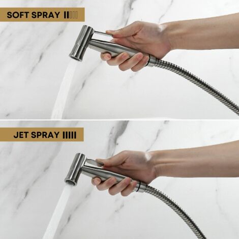 IMountek Handheld Bidet Sprayer Stainless Steel Bathroom Shower Toilet Baby Cloth Diaper Kit With Hose Brass Valve For Personal Hygiene Clean