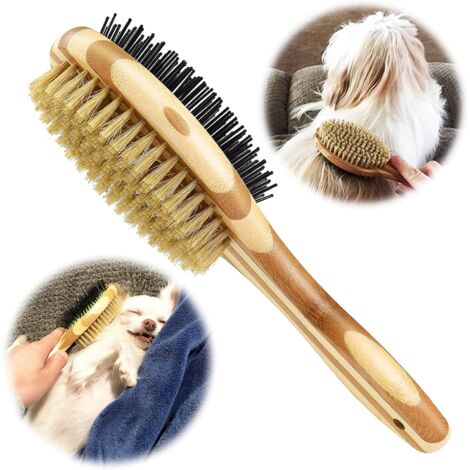 Double Sided Dog/Cat Brush, Dog Grooming Comb for Massage and Shedding, Soft Bristles, Ideal for Short, Medium and Long Haired Pets (1/5)