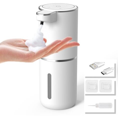 Automatic Soap Dispenser, Wall Mounted or Tabletop Soap Dispenser, 4 Level Adjustment, Infrared, Ideal for Home, Office, Bar, USB Rechargeable (1/5)