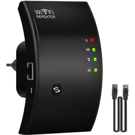 WiFi Signal Amplifier, WiFi Repeater, 300Mbps, 2.4G, WPS Function, LAN Port, Built-in Antenna, Black