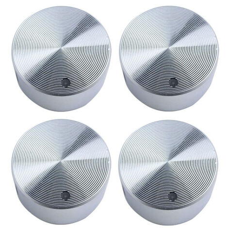 Set of 4 buttons, for flush-mounted plates, 6 mm, alloy, silver (1/5)