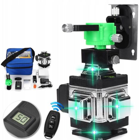 4D Laser Level, 16 Lines, 360, Green Light, Black/Grey (1/5)