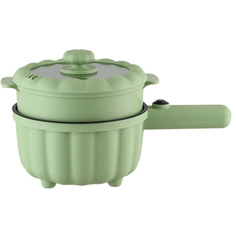 Electric frying pan, 1 L-2 L, 600 W, non-stick, with lid, 2 cooking levels, green