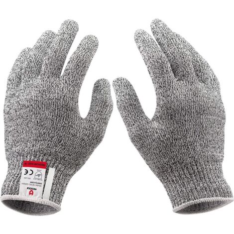Unisex protective gloves, protection class 5, microfibre, grey, one size (1/5)