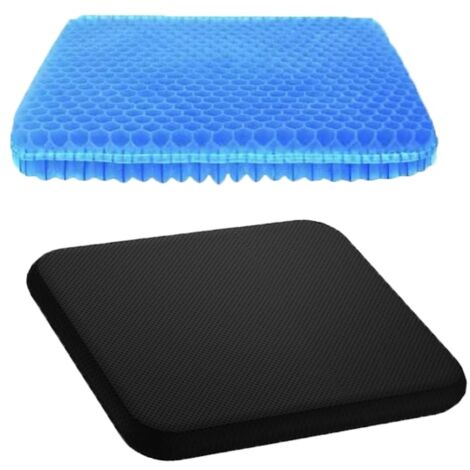 Gel Seat Cushion, Office Chair Seat Cushion with Non-Slip Cover, Breathable Pain Relief Honeycomb Egg Crate Cushion for Office Chair, Car, Wheelchair