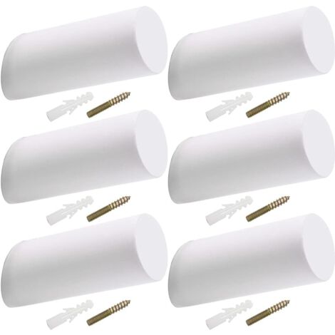 Wooden Hook, Wooden Coat Hook, Wooden Wall Hooks Coat Rack White Wall Hook for Hanging Coats, Hats, Jackets, Bags (6 pcs White)