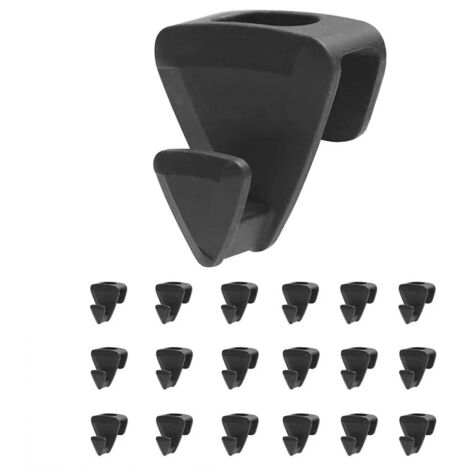 Set of 18 hanging hooks, ABS, black (1/5)
