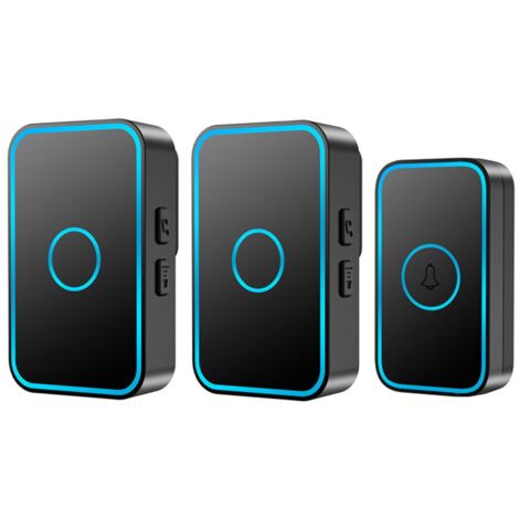 Wireless doorbell, 300 m, IP44, 60 tones, adjustable volume, 2 receivers, black (1/5)