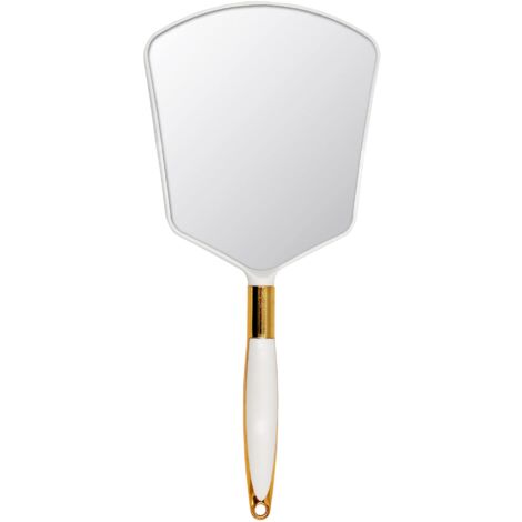 Hand Mirror with Handle, Makeup Mirror with Hook Hole for Bathroom and Bedroom, Mirror(White)
