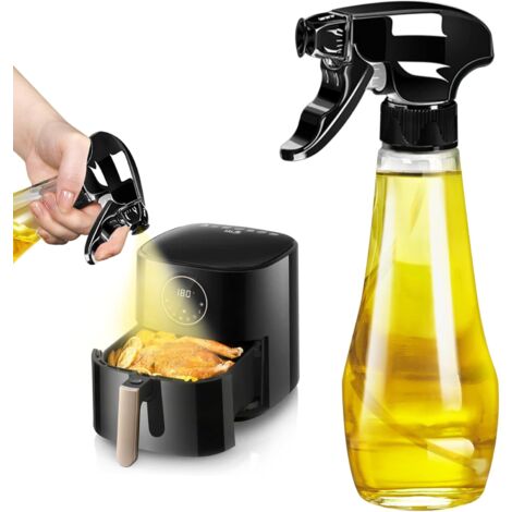 Oil Sprayer, Black Oil Spray Bottle 200ml Oil Sprayer for Edible Oil, Glass Oil Spray Bottle (1/5)