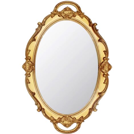 Vintage Decorative Oval Wall Mirror 37 x 25 cm (Gold)