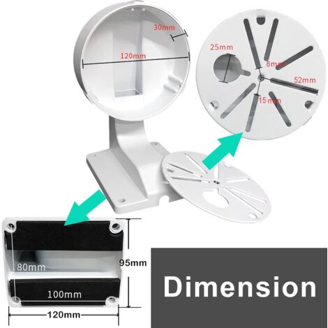 Security Camera Junction Box Bracket,Cable Management Enclosure Compatible with Metal Dome Cameras,Strong Powder Coating CCTV IP Camera