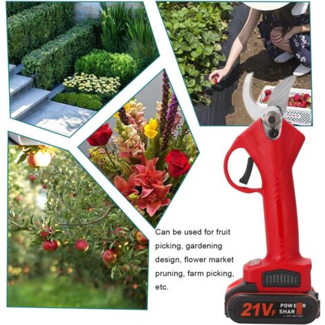 Tree Trimmer, Electric Pruner, Cordless Pruner Efficient Fruit Tree Bonsai Pruning Branches Cutter(Rot)