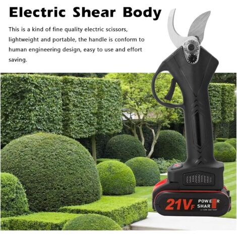 Tree Trimmer, Electric Pruner, Cordless Pruner Efficient Fruit Tree Bonsai Pruning Branches Cutter(Rot)