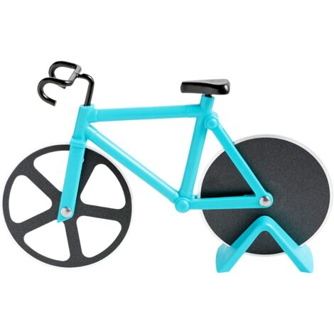 Bicycle Shape Pizza Cutter, Pizza Wheels, Stainless Steel Non-Stick Wheels, Sky Blue (1/5)