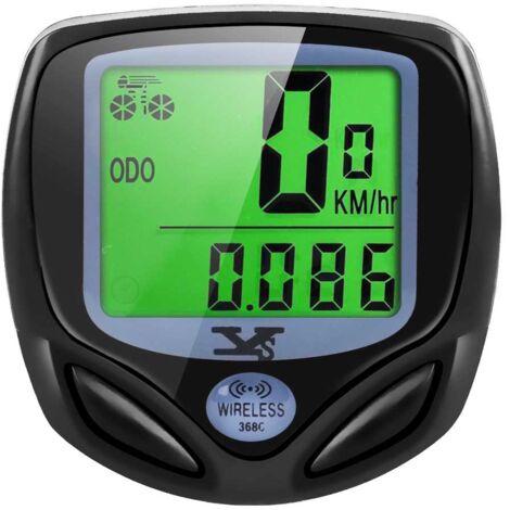Bike computer, wireless, LCD, black