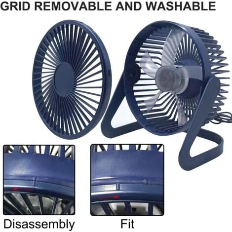 USB Fan, Mini Table Fan, Quiet Fan 360 Degree Rotation Portable 2 Speed Adjustable Desk Fan