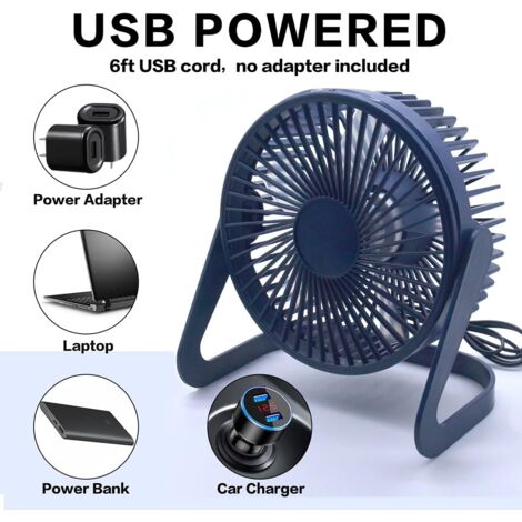 USB Fan, Mini Table Fan, Quiet Fan 360 Degree Rotation Portable 2 Speed Adjustable Desk Fan