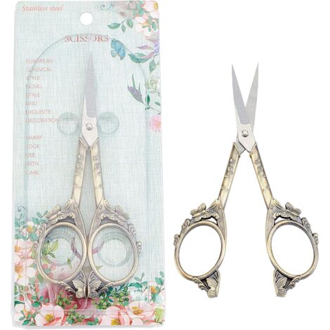 Stainless Steel Sewing Scissors Butterfly Pattern Vintage Style ...
