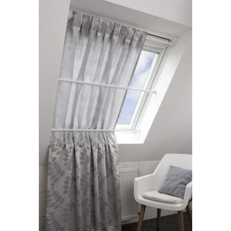 Curtain rod, retractable, installation without screws or drilling, diameter, length 55-90 cm, white