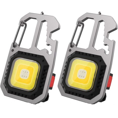 2 Pack LED Work Light 7 in 1 6 Watt 800 Lumen Waterproof Type C Outdoor with Magnet Black (1/5)