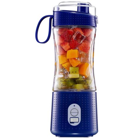 Mini Portable Electric Blender, 400ml Capacity, 6 3D Blades, 4000mAH Battery, Blue (1/5)