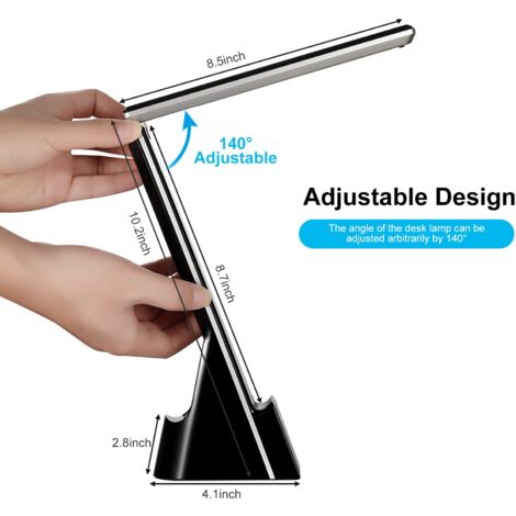 4 in 1 LED Desk Lamp, 3 Modes Adjustable Light, Digital Display, Clock, QI Wireless Fast Charging, Charging Phone, Headphones, iWatch, AirPods, Black