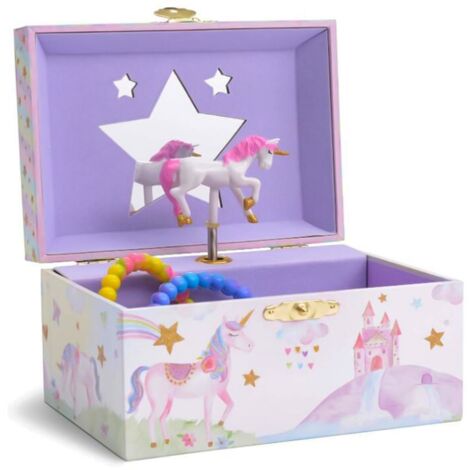 Unicorn Music Box, with Jewelry Storage, Multifunction, 14.510.58.5cm, Multicolor