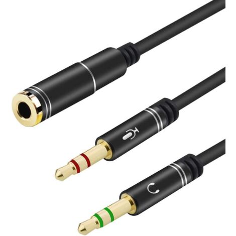 3.5mm Jack Adapter, 3.5mm Female to 2 Dual Male Jack Audio Cable Splitter Adapter(2pcs) (1/5)