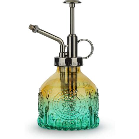 Glass Plant Watering Spray Bottle, 200ml Retro with Top Pump Watering Can, Mist Sprayer for Gardening Plants