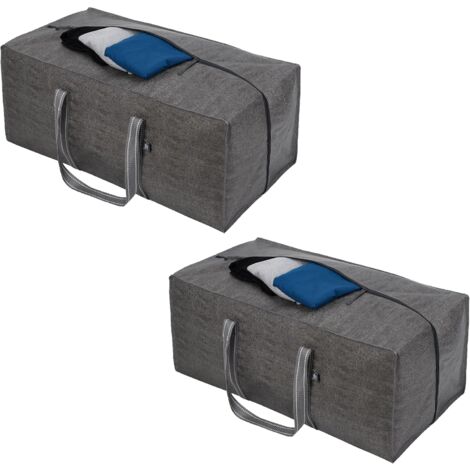 Extra Large and Durable Storage Bags, Clothes Storage Bags, Large Travel Bags, Moving Bags (Grey, Pack of 2) (1/5)