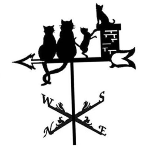 Metal Weather Vane - Garden Weather Vane - Garden Roof Support - Cat (1/5)