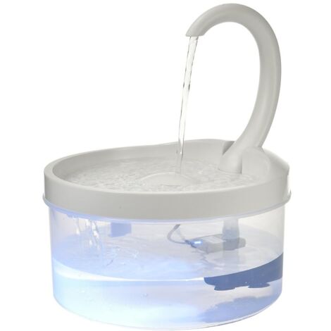 Automatic fresh water dispenser, fountain type, dogs/cats, plastic, very quiet, 2l capacity, LED light, 3-layer filter (1/5)