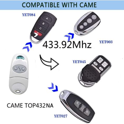 Original remote control Came TOP432NA - Fixed code frequency 433.92 MHz