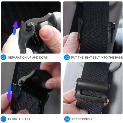4x Car Seat Belt Clip Safety Clamp Adjuster Buckle Improves Comfort Universal