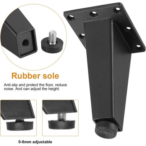 Set of 4 Adjustable Furniture Legs, Aluminum Alloy Furniture Legs ...