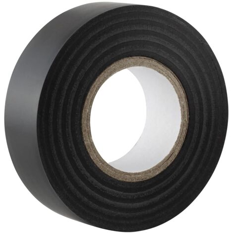 Black Electrical Insulating Tape - 18mm x 18m - Heavy Duty, Self Adhesive - Protect, Bundle, Repair Cables - 4 Rolls (1/4)