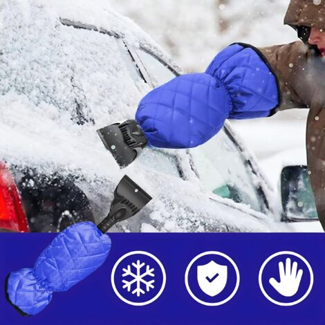 Car Windshield Scraper with Gloves-Snow Removal Scraper (Black)