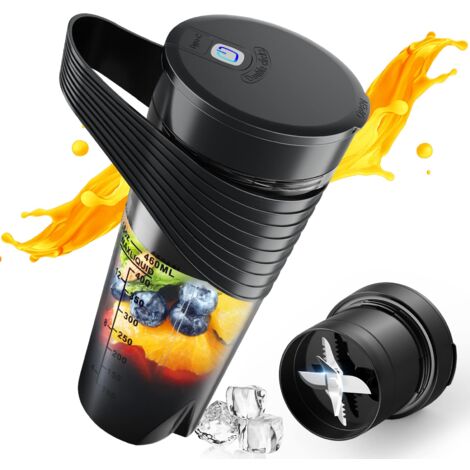 Portable Blender, Milkshake and Smoothie Blender, 16oz Type-C Rechargeable Personal Blender, Mini Blender with Four Ultra-Sharp Blades, Versatile and BPA-Free Blender Bottle - Great for Travel, Gym, O (1/5)