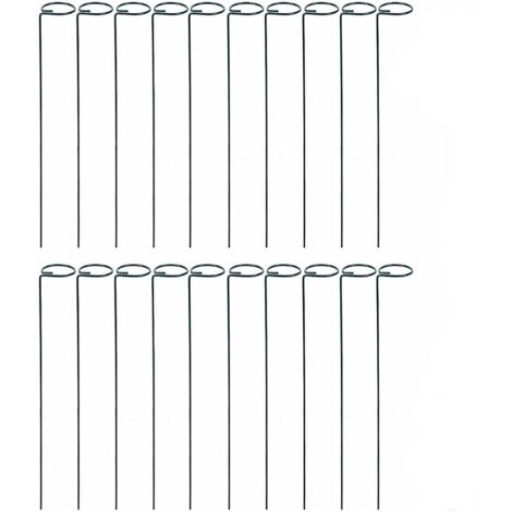 Set of 20 garden supports, Metal, Dark green (1/5)