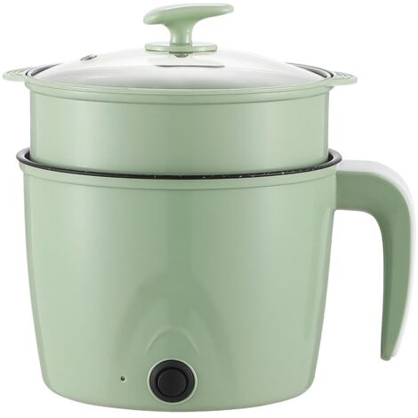 Electric frying pan, 600W-800W, 1L-2L, 2 layers, non-stick, with lid, 2 cooking levels, green